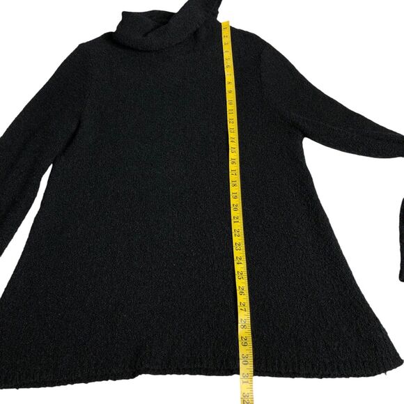 Chicos Sweater Womens 2 Large Black Wool Blend Turtleneck Chunky Plush Boucle - Picture 12 of 16